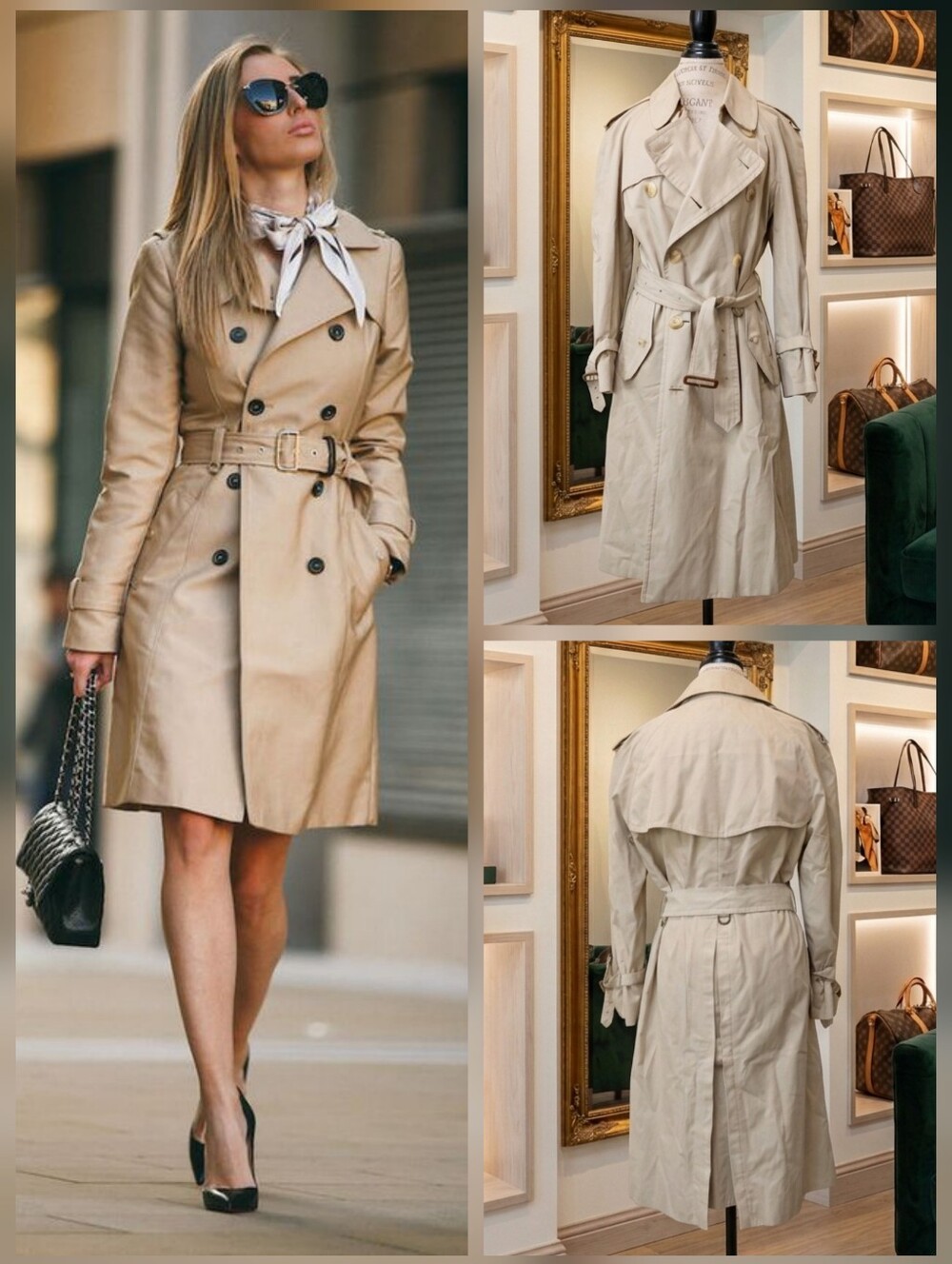 Vintage Burberrys Double Breasted Trench Coat Nova Check M/L